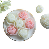 Coffret cadeau de bougie en cire de soja parfumée avec fleur de pivoine pour la Saint-Valentin