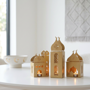 Lámparas de Metal con Forma de Mezquita en Color Dorado para Decoración del Hogar en Ramadán - Product Image 3