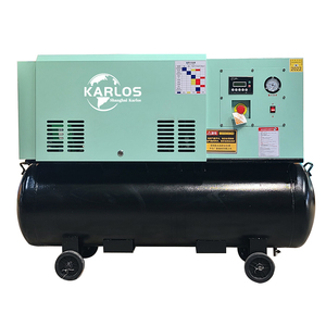 Compresor de Aire de Tornillo Portátil Silencioso <span class=keywords><strong>Karlos</strong></span> de 4KW, 7.5KW, 11KW, Monofásico/Trifásico, con Secador de Aire y Tanque Industrial Rotatorio de 180L - Product Image 1