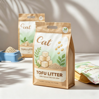 Pochette pour litière pour chat personnalisée, imprimée en flexographie, imperméable, résistante à l'humidité, recyclable, robuste, à fond plat avec poignée