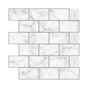 Peel and Stick Backsplash Wall Tiles for Kitchen 12"x12" Adhesive Wall Tile Waterproof DIY Stick Tiles