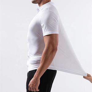 Chemises habillées pour hommes à manches courtes, très extensibles, sans repassage, coupe musclée, boutonnée, haut sans plis, chemise formelle - Product Image 5