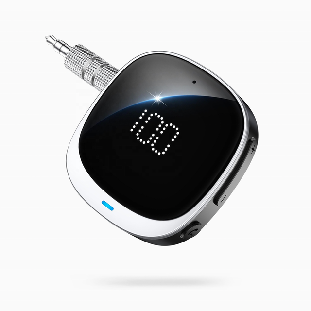 HSUEL AUX Bluetooth Adapter for Car LED Screen Bluetooth 5.3 Receiver 3.5mm Wireless Audio Receiver Dual Connection