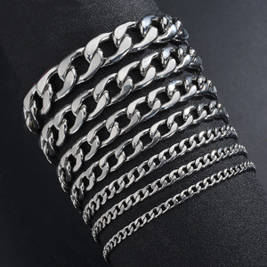Curb Cuban Herren Halskette Kette <span class=keywords><strong>Gold</strong></span> Schwarz Silber Farbe Edelstahl Halsketten für Herren Modeschmuck - Product Image 4