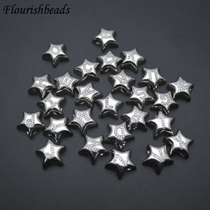 Metallo ottone a forma di stella CZ pavimentato 26 ventisei lettere distanziatore perline all'ingrosso - Product Image 2