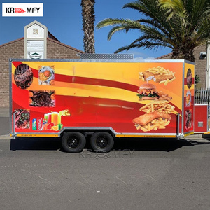 China Buen Diseño Carro Remolque Móvil de Comida Personalizado Construcción de Fibra de Vidrio y Aluminio Cocina de Catering Completamente Equipada Bar Papas Fritas - Product Image 3
