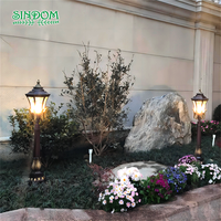 Lampe de jardin rétro en aluminium pour parc européen, imperméable, pour pelouse, villa