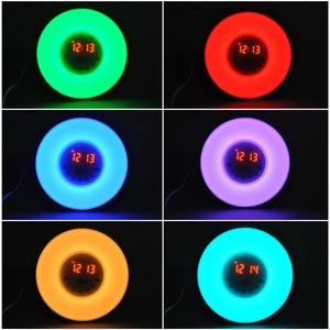 Digital Sunrise Alarm <b>Clock</b> Color Changing LED Wake Up Light FM Radio Snooze Round Table <b>Clock</b> <b>for</b> <b>Bedroom</b> - Product Image 4