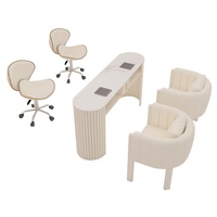 Ensemble table et chaise de manucure en bois moderne de haute qualité, avec bureau de manucure durable et écologique, à prix abordable
