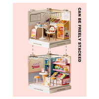 QS Manufacturer Ensemble de jouets éducatifs préscolaires DIY Monde des rêves, avec mini-scènes de magasin multi-styles, pour enfants, idéal comme cadeau