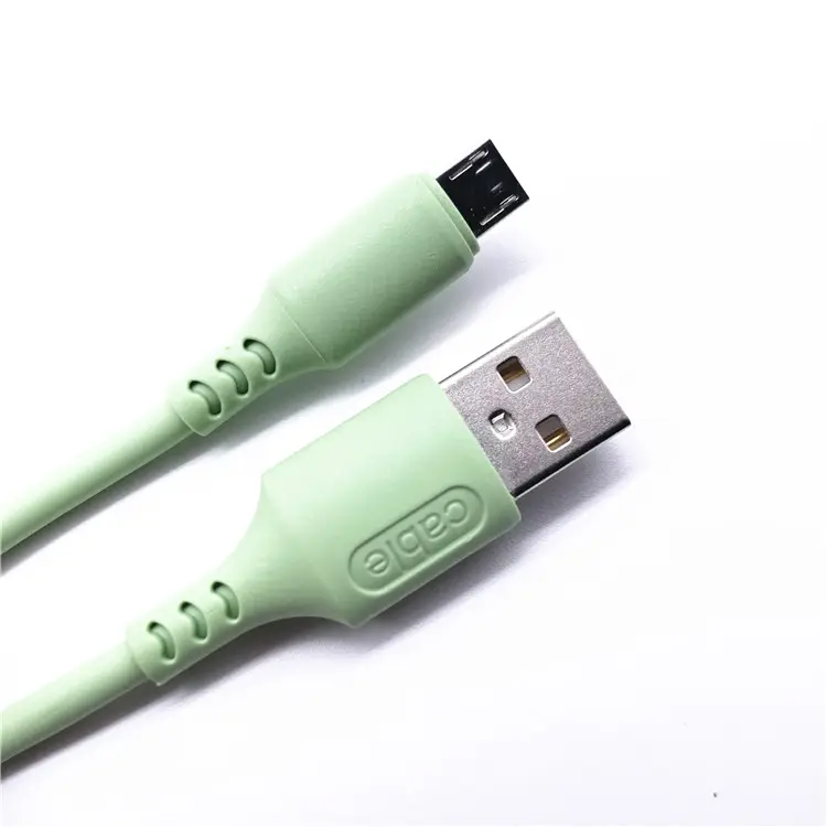 Factory Supply Low Price TPE Colorful Liquid Silicone Data Line 2.4A mobile phone android USB Micro Data Charging Cable