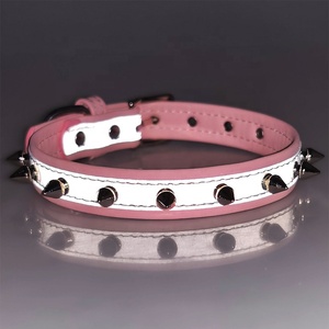 लक्जरी क्लासिक कुत्ते बुलेट हेड रिवेट कॉलर सुपर फाइबर सामग्री प्रतिबिंबित व्यक्तिगत टिकाऊ एंटी-काटने वाले गले - Product Image 3