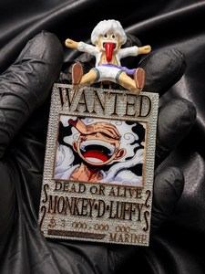 Pendentif Affiche de recherche <span class=keywords><strong>Luffy</strong></span> Iced Out Gear 5 Nika Personnage 3D Moissanite VVS Argent S925 <span class=keywords><strong>One</strong></span> <span class=keywords><strong>Piece</strong></span> Anime Hip Hop Bijoux - Product Image 4