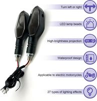 Clignotant de moto RGB à LED séquentiel avec projecteur d'ombre, étanche, pour une sécurité nocturne accrue