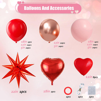 Kit de ballons en aluminium cœur rouge rose romantique, ballons Mylar à explosion, ballons confettis pour la Saint-Valentin, mariage, anniversaire de fille
