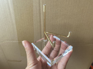 Acrylic mẫu vật khoáng sản hiển thị giá vẽ chủ sở hữu với cánh tay vàng kim loại - Product Image 6