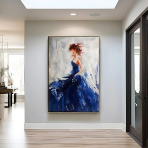 Peinture à l'huile sur toile personnalisée, élégante, abstraite, texturée, représentant une femme, pour la décoration de la maison, de l'hôtel, art mural décoratif esthétique - Product Image 2