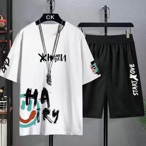 2026 Summer Outdoor Sports Suit Men's Short-sleeved Shorts Casual Fashion Two-piece Set Breathable Quick-drying Fitness Clothes - Product Image 1