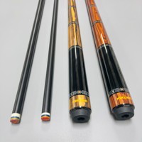 Tongkat Biliar Karbon Fiber 58" Murah Buatan Pabrik, Ujung 12.5mm 11.5mm, Sambungan SS 3/8x8, Dua Bagian, Tahan Lama, Elastis, Anti-Deformasi