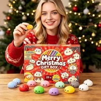 Calendrier de l'Avent Mystery Dumpling TPR Squish : Jouets anti-stress solides en forme de dumpling à presser, boîte surprise, coffret cadeau pour enfants