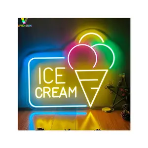 掉落运输标志咖啡厅冰淇淋发光二极管生动Ip67防水库尔斯灯霓虹灯招牌冰淇淋霓虹灯招牌