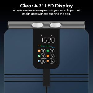 Báscula Digital Inteligente para Grasa Corporal con Control por Voz y Bluetooth, Plataforma de ABS y Vidrio Templado, Capacidad de 180 kg para Uso en Baño - Product Image 3
