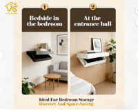 Meuble mural moderne et élégant à un seul niveau avec rangement dissimulé, facile à assembler, de haute qualité, pour salon