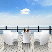 Table d'extérieur en plastique résistant aux UV pour terrasse, table d'appoint pour chaise longue