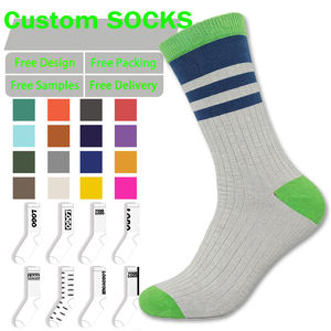 Fabricant de chaussettes personnalisées avec logo <span class=keywords><strong>gratuit</strong></span>, chaussettes habillées <span class=keywords><strong>en</strong></span> coton tricotées avec logo sur mesure pour hommes - Product Image 1