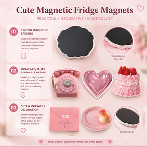 Magnifiques décorations miniatures roses pour la maison et les aliments, pour les armoires réfrigérées et les surfaces métalliques, ensemble d'aimants pour réfrigérateur - Product Image 6