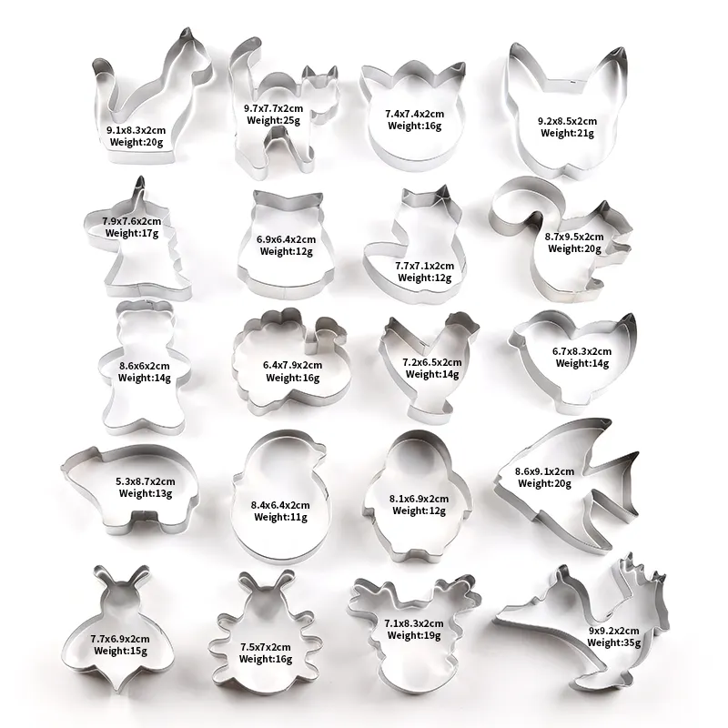 Good Quality Animals Stainless Steel Metal Cookie Mold Designer Biscuit Cutters Wholesale