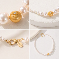Collier de perles graduées en laiton plaqué or 18 carats brossé avec zircon cubique Mylove Custom Jewelry Luxe pour femmes, idéal pour les dîners d'anniversaire