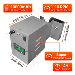 <span class=keywords><strong>Motor</strong></span> para <span class=keywords><strong>Asador</strong></span> Grillmotor <span class=keywords><strong>de</strong></span> Alta Resistencia, 70 kg, Silencioso, 1-10 RPM, Batería <span class=keywords><strong>de</strong></span> 10000 mAh, Acero Inoxidable - Product Image 2
