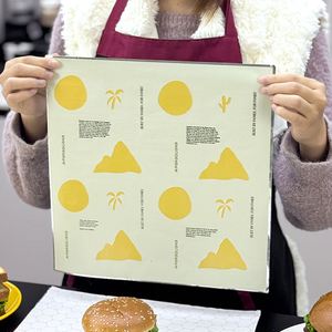 Coffee Shop Custom logo Aluminum Foil Insulated for Breakfast Sandwiches for Oil-Proof Fast Food Dining Plate Liner Paper - Product Image 2