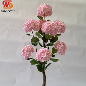 ต้นดอกไฮเดรนเยียประดิษฐ์สีชมพูขนาด 1.4 เมตร พร้อมใบไม้สีเขียว สำหรับตกแต่งงานแต่งงาน งานอีเว้นท์ และเป็นของตกแต่งกลางโต๊ะ - Product Image 2