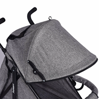 Poussette bébé portable, position assise et allongée, cadre en fer durable, ceinture de sécurité 5 points, roues en EVA, pare-soleil réglable