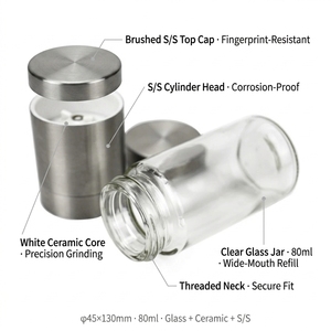 Moulin à sel et poivre en céramique portable écologique unique 2026 – Bouteille à épices et salière - Product Image 3