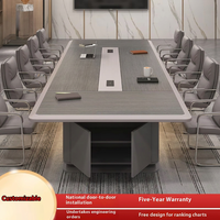 Poste de travail de bureau moderne en bois avec cloison pour 4 à 6 personnes, table de bureau avec 6 panneaux de séparation, garantie de cinq ans