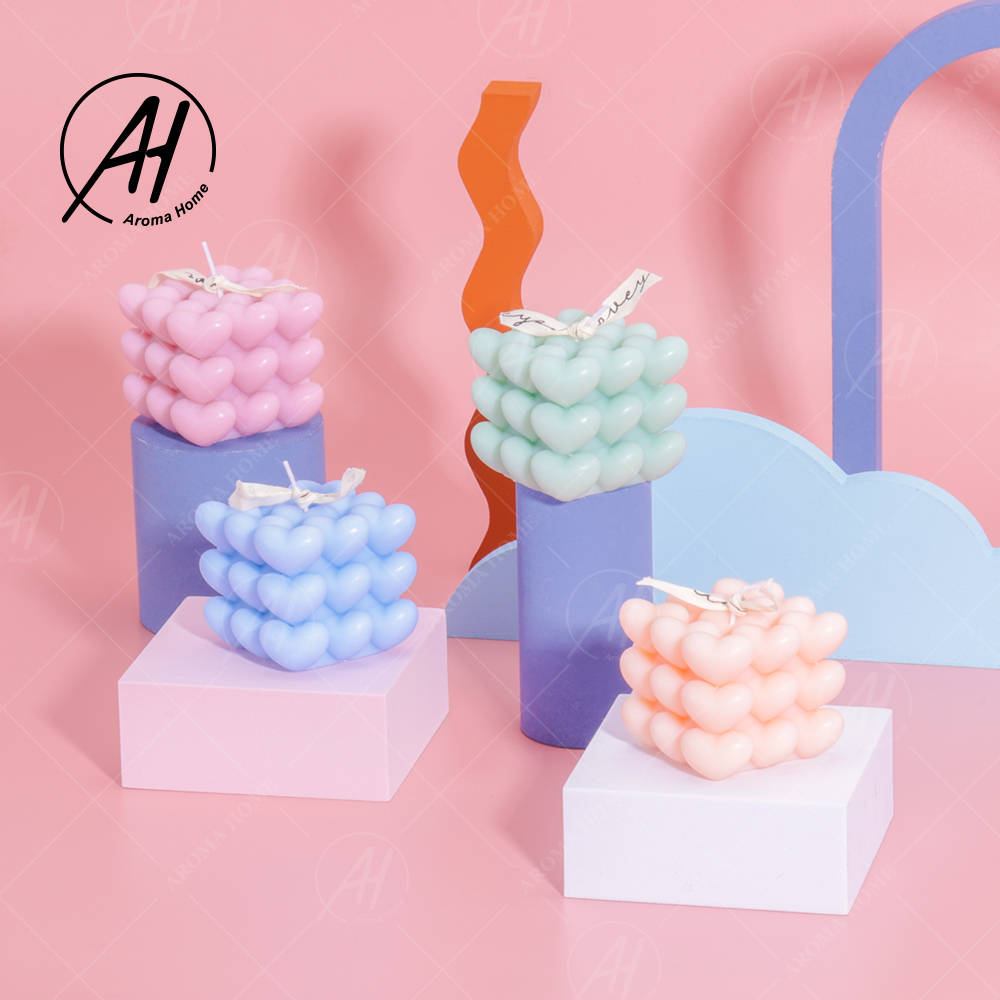 Özel Aşk Rubik Küpü İç Mekan Kokulu Mumlar El Yapımı Yaratıcı 4