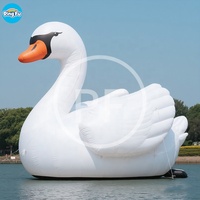 Animaux gonflables géants à éclairage LED, ballon cygne, publicité, modèle de cygne gonflable, personnages pour la publicité extérieure, affichage