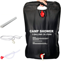 Douche solaire portable JW-075 pour l'extérieur, sac de douche suspendu de 20 L, chauffé à l'énergie solaire, pour le camping