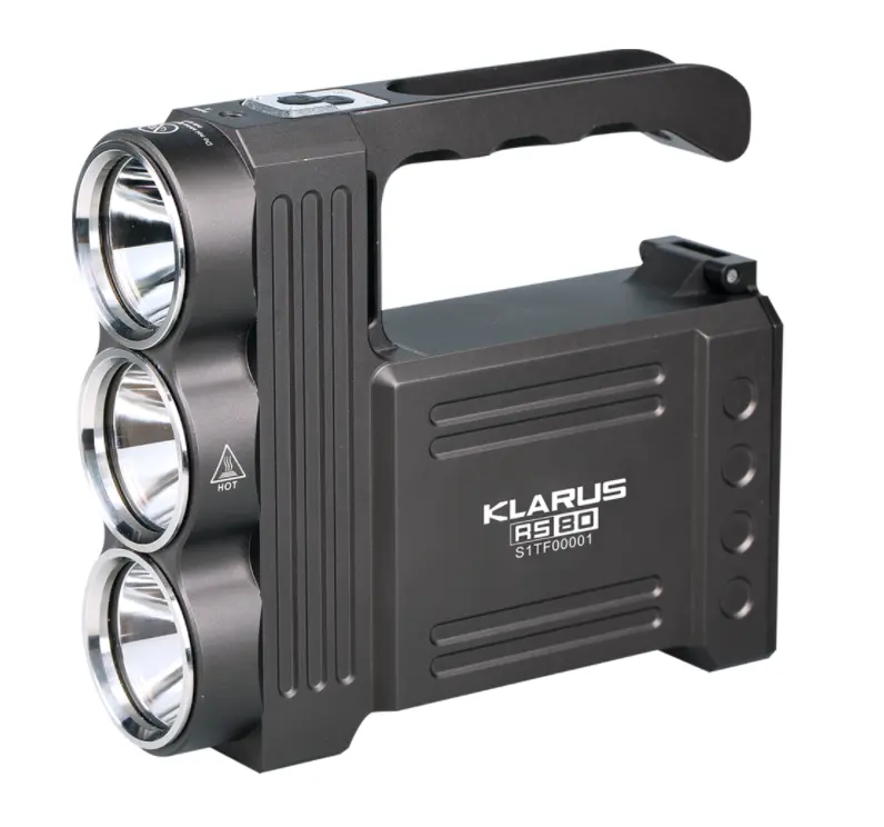 Klarus RS80 एलईडी टॉर्च XM-L2(U2) एलईडी 3450 lumens शिकार, खोज और बचाव बड़े पोर्टेबल टॉर्च