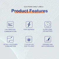 Meilleure vente, kit de démonstration de 10 pièces, 4 couleurs, étiquettes de prix numériques, étiquettes de rayon électroniques (ESL), affiche numérique classée IP65 pour les épiceries