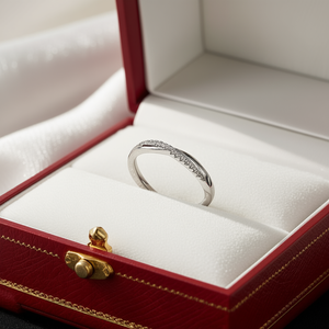 Anello Classico in Oro Bianco e Rame con Diamanti per Donne, Taglio Brillante, Diamanti Naturali Colore G, Gioiello di Fidanzamento Modello F1237 - Product Image 2