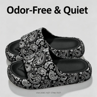 Claquettes d'intérieur à imprimé Paisley, design Hip Hop, semelle épaisse et confortable, chaussures d'été anti-odeur pour usage intérieur