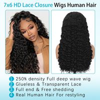 Cheveux humains ondulés 7x6 pour perruque Lace Front, fournisseur en gros, usage professionnel en salon, texture constante, livraison rapide, noir naturel