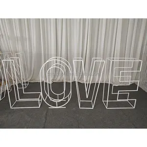 婚礼活动装饰白色金属3d框架巨型爱情电线字母