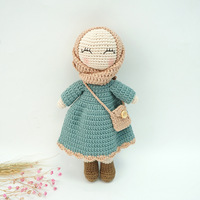 Ensemble de porte-clés en peluche en coton pur pour bébé musulman au crochet fait à la main, jouet en peluche, bricolage, artisanat, cadeau pour enfants, fournitures de fête