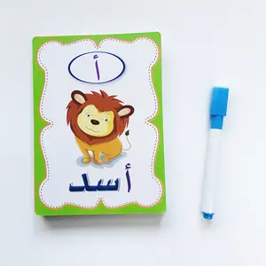Özelleştirilmiş çocuklar boyama boyama kitapları seti, alfabe mektup kartları 28 adet arapça ABC öğrenme kartları kitaplar eğitici oyuncaklar