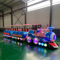 Train électrique sans rail en fibre de verre pour l'intérieur et l'extérieur, pour parcs d'attractions, train sans rail pour enfants et adultes en promotion